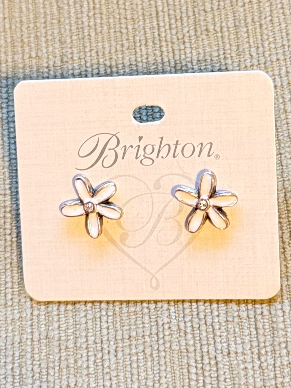 Brighton Love Bouquet Post Earrings Silver-White NEW